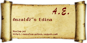 Aszalós Edina névjegykártya