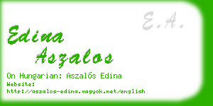 edina aszalos business card